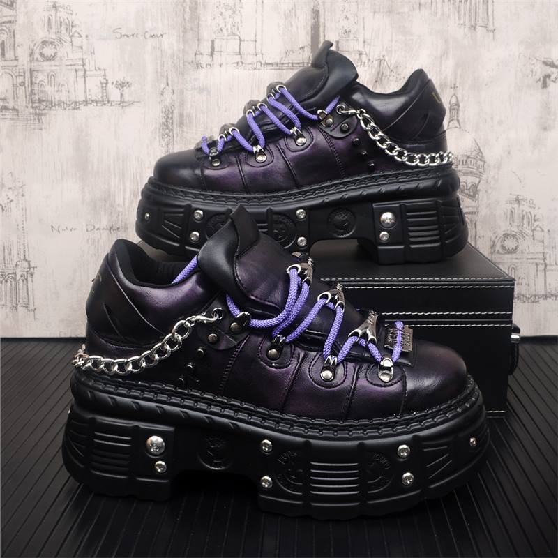 Men's Thick Bottom Fried Street Fashion Metal Hight Men's Shoes