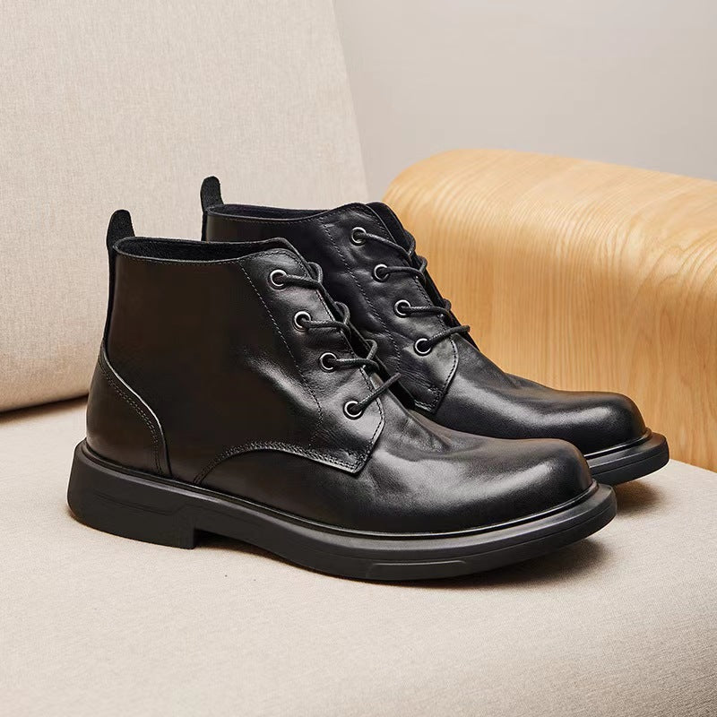 Men's Top Layer Cowhide Martin Breathable Retro Men's Shoes