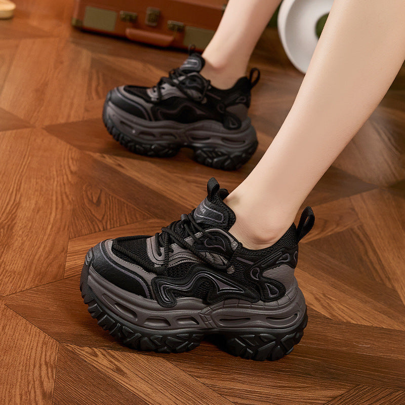Women's Platform Dad Autumn Lightweight Soft Bottom Height Women's Sports Shoes
