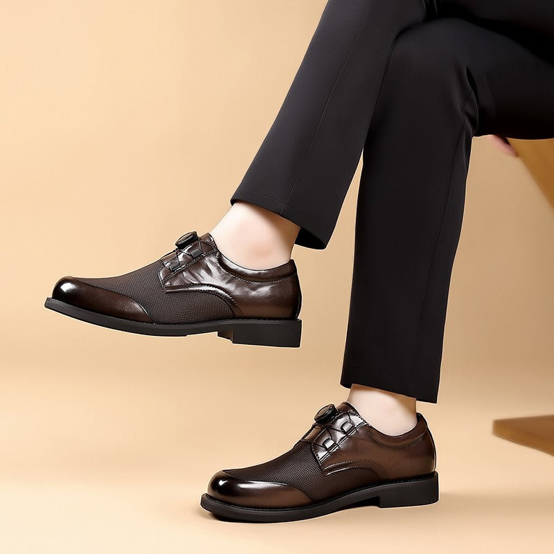 Men's Buckle Ice Silk Mesh Business Slip-on Comfortable Breathable Groom Casual Shoes
