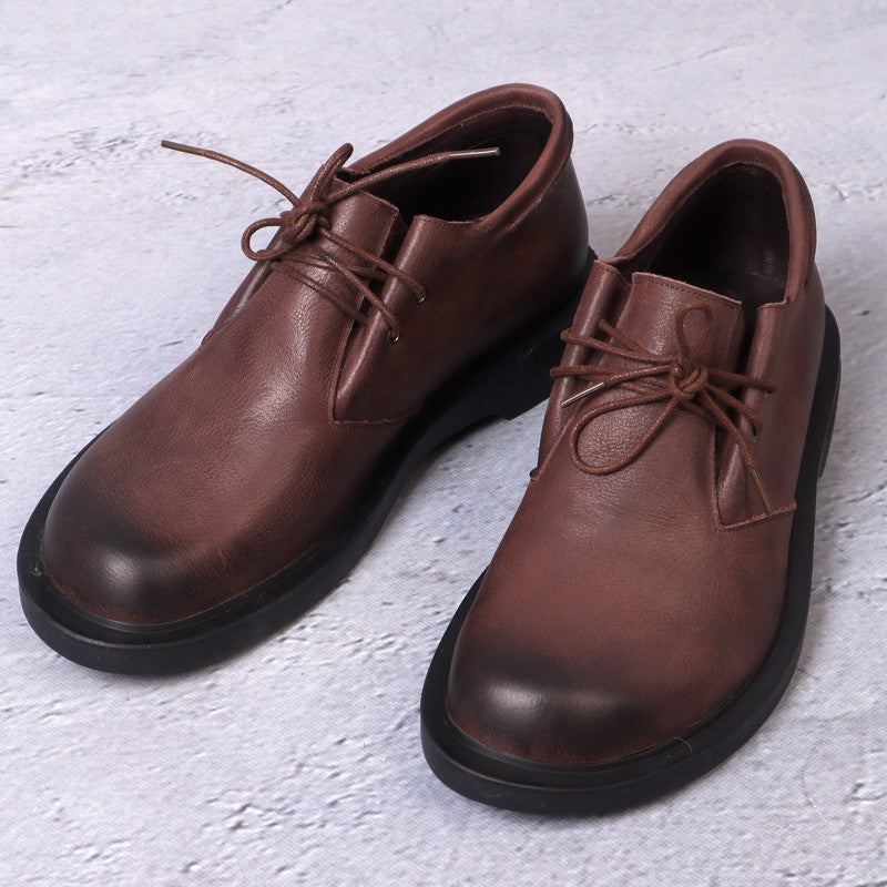 Men's Handmade Genuine British Plus Size Lace Up Men's Board Shoes