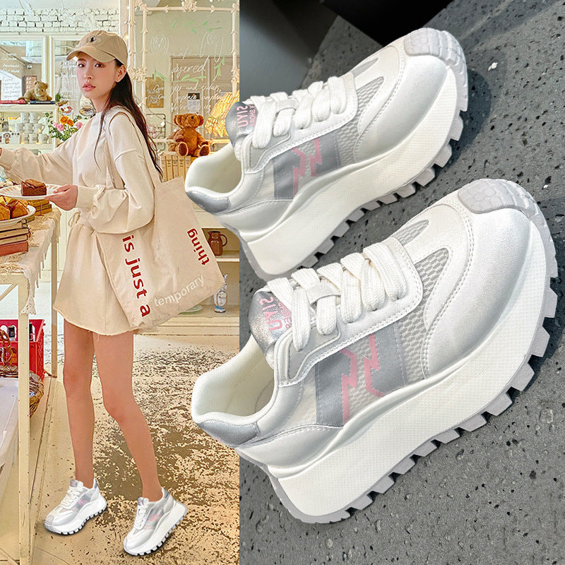 Women's Platform Mesh Breathable Increased Dad Sports Casual Shoes