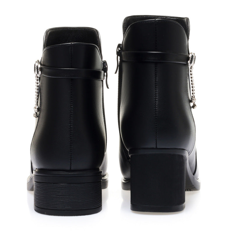 Women's Mother's Soft Bottom Short Mid Fleece-lined Women's Shoes