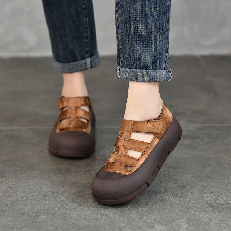 Women's Of Patchable Genuine Board Roman Pitcher Sandals