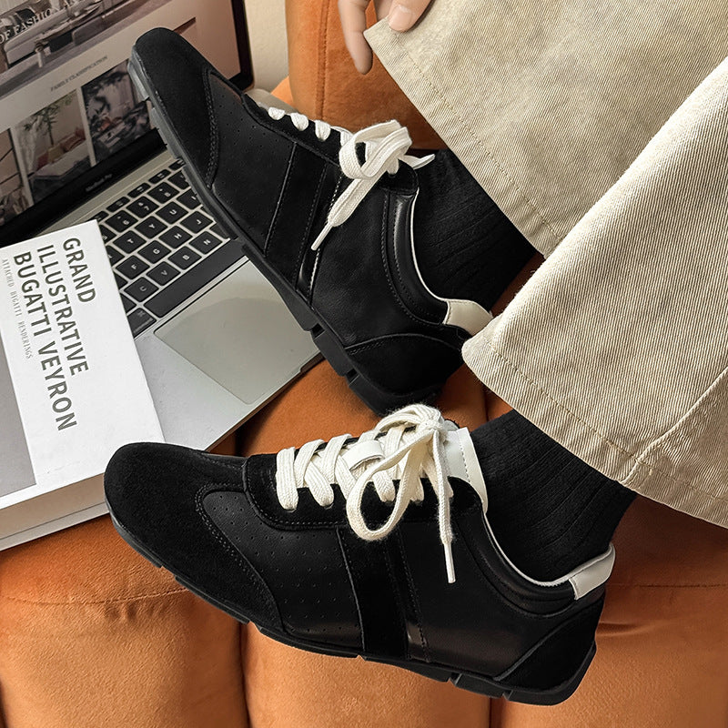 Men's Retro Flat Bottom Brown Sports German Men's Board Shoes