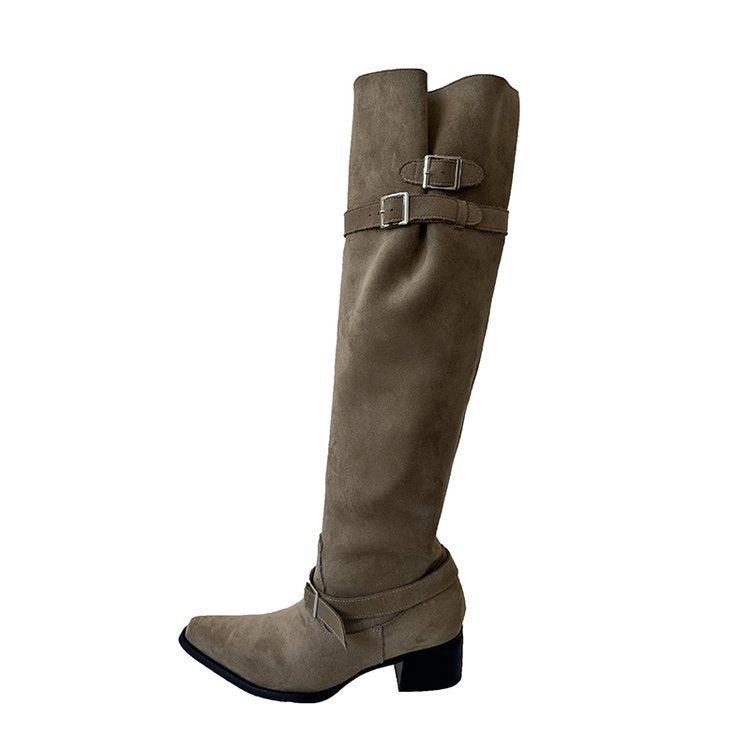 Women's Super Hot Pantyhose Thick Black Below The Knee Pile Style Boots