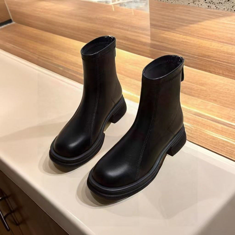 Women's British Style European Goods Ankle Flat Boots