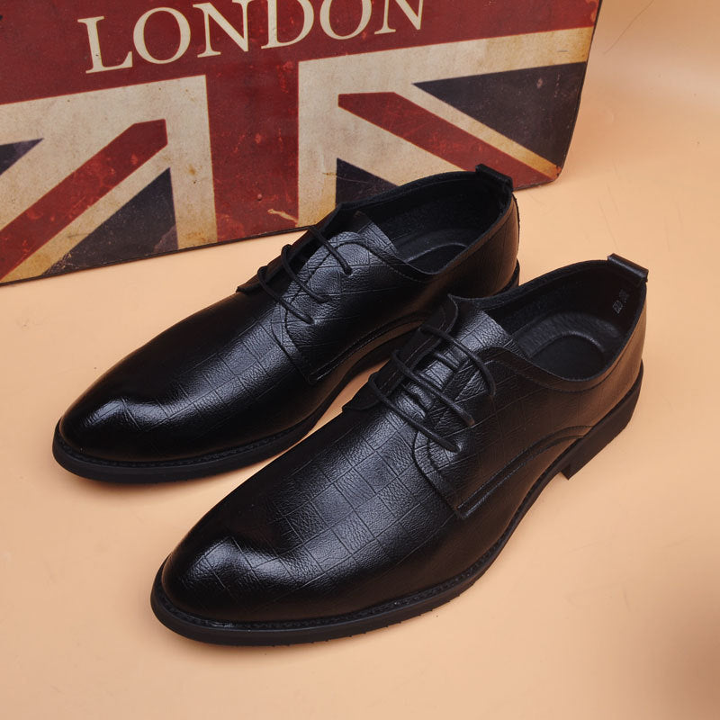 Men's Breathable Summer Korean Style Height Increasing Men's Business Leather Shoes
