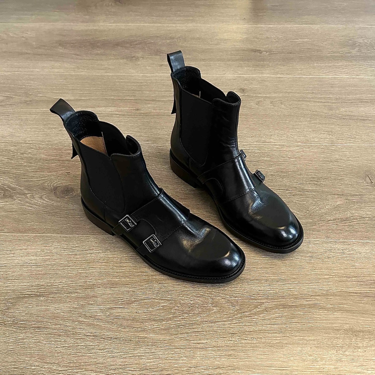 Women's Comfortable British Style Chelsea Thick Black Heels