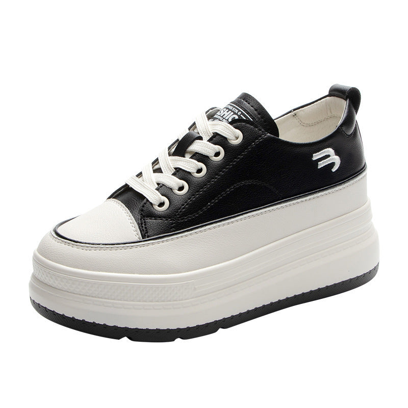 Women's Autumn Raise The Bottom Muffin Biscuit Shape Sports White Women's Casual Shoes