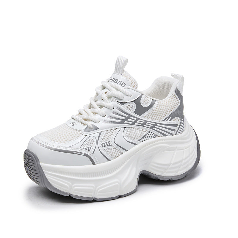 Women's Height Increasing Insole Polyurethane Dad Spring Fried Street Sneakers