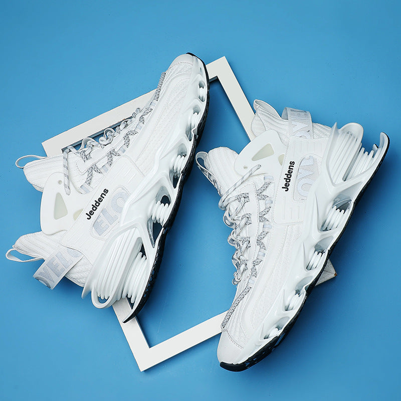 Men's Flying Woven Platform Basketball Breathable Shock Sneakers