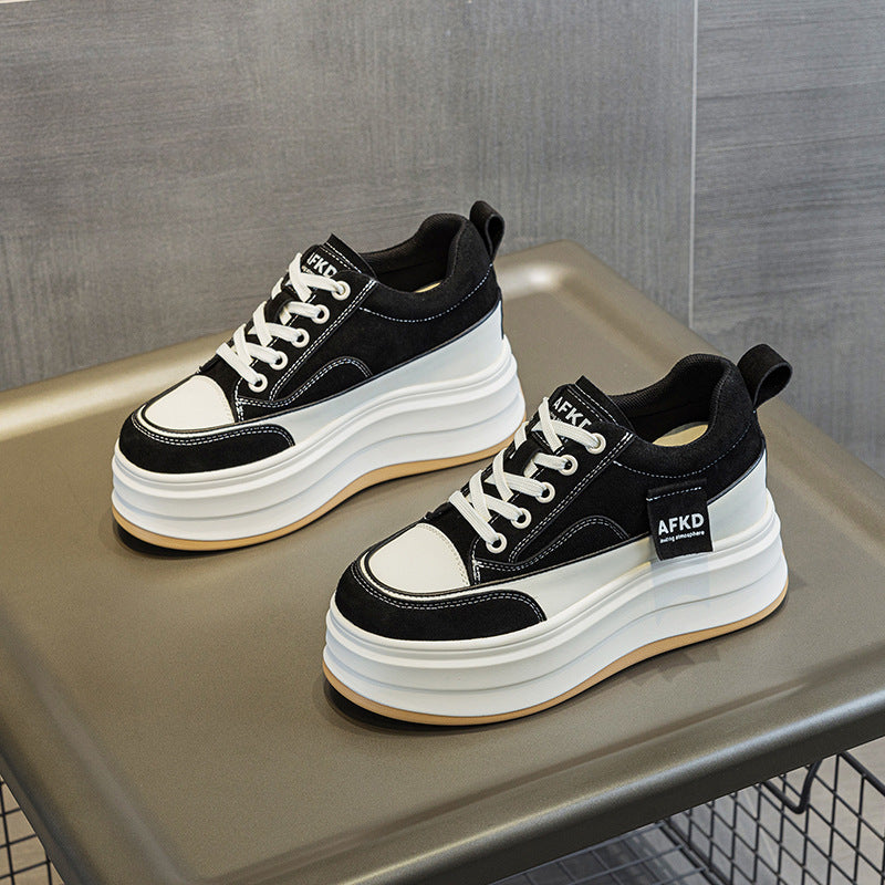 Women's Dad White Comfortable Height Increasing Low Women's Casual Shoes