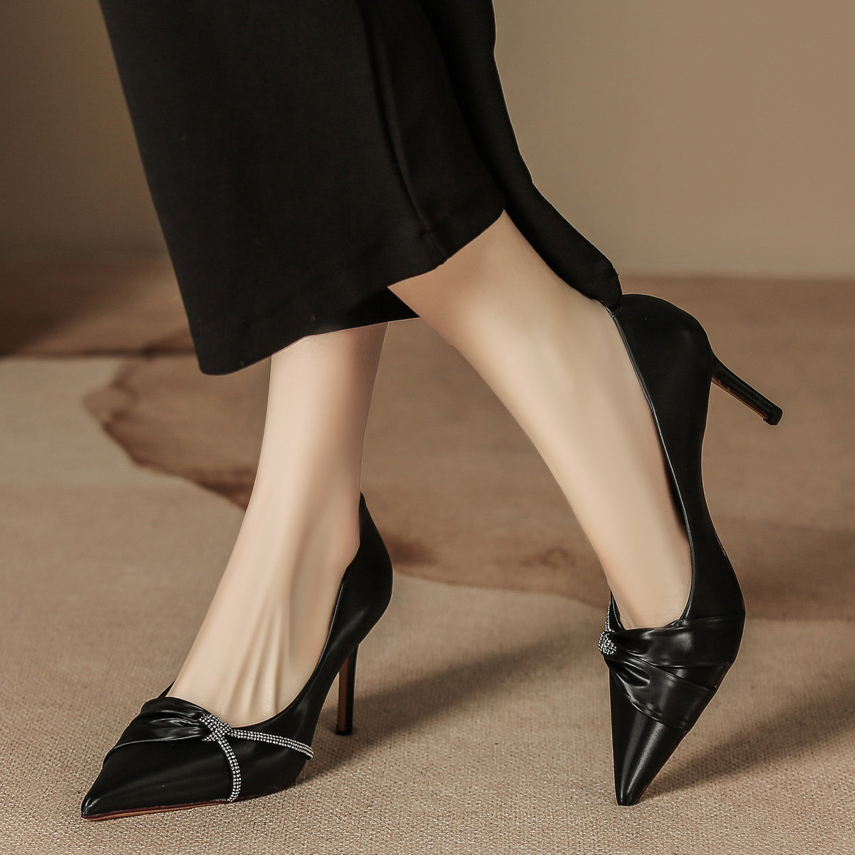 Women's Satin Pointed High High-grade Classic Style Banquet Bridesmaid Women's Fashion Shoes