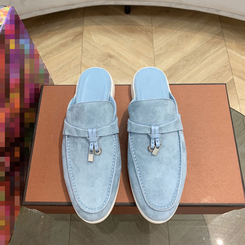 Toe Cap Semi French Comfortable British Flat Slippers