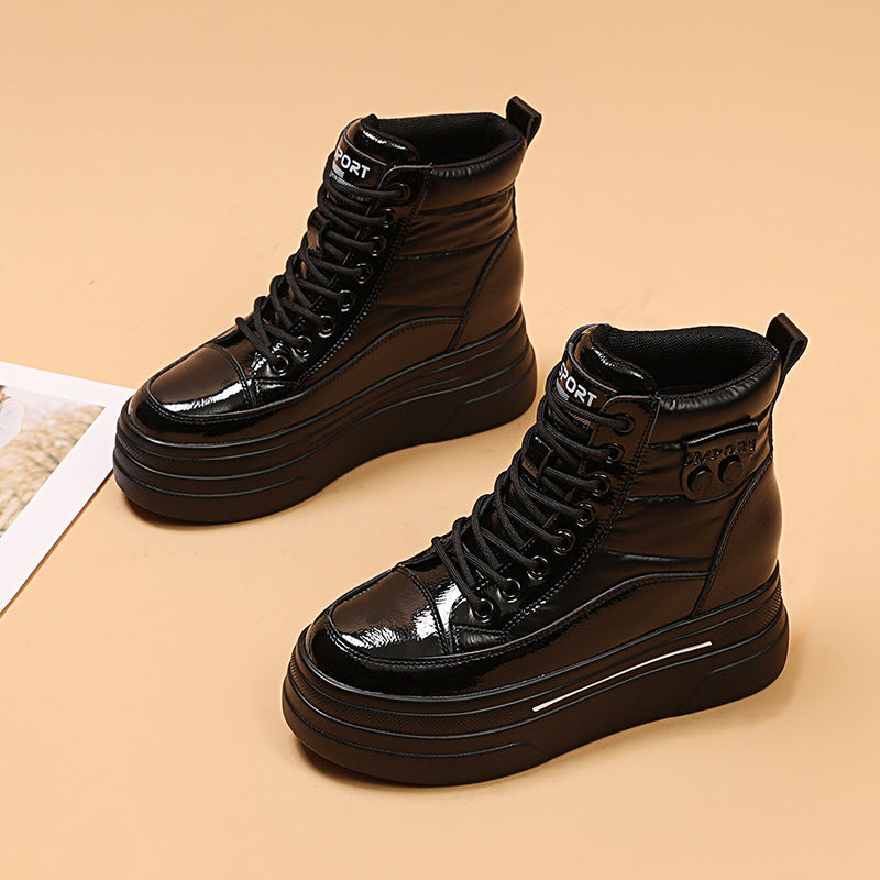 Women's Winter Cotton Platform With Hidden Fleece-lined Snow Boots