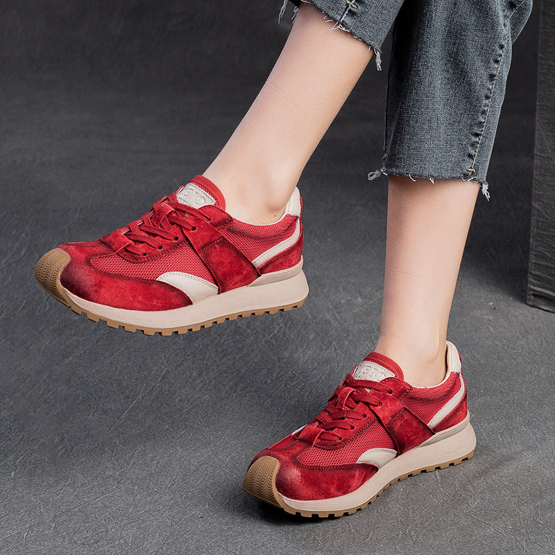 Mesh Surface Dad Color Matching Flat Bottom Comfort Pumps Women's Casual Shoes