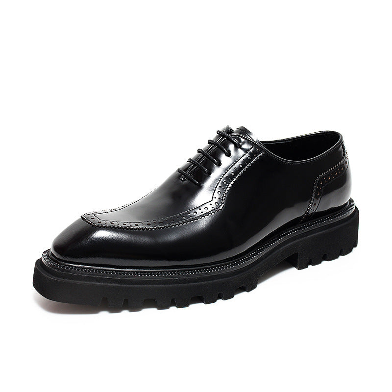 Men's Formal Wear Oxford Thick Sole Height Leather Shoes