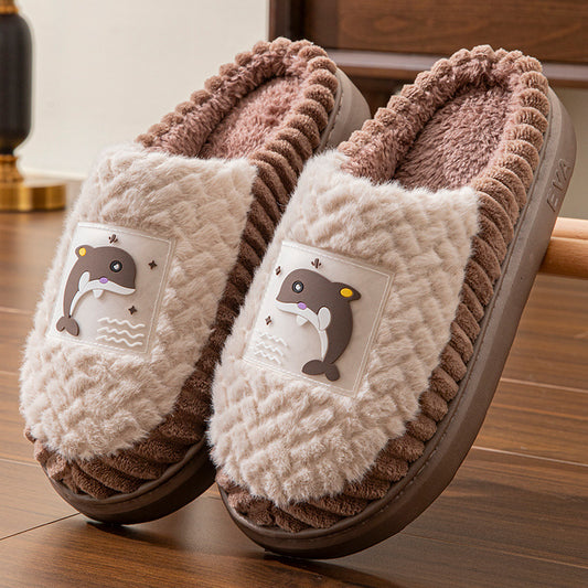 Men's Cotton Winter Plus Size Warm Indoor Home Woolen Sandals