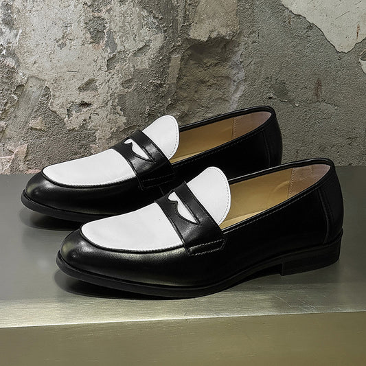 Men's Retro Color Matching British American Slip-on Loafers/doug Shoes