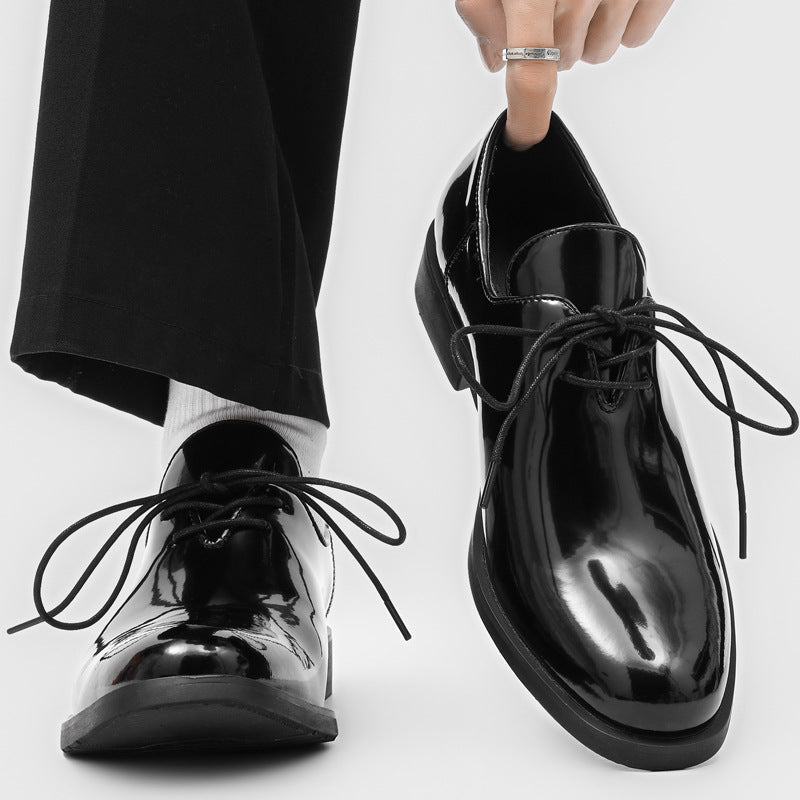 Men's Black Fashion Performance Suit Dancing Business Men's Casual Leather Shoes