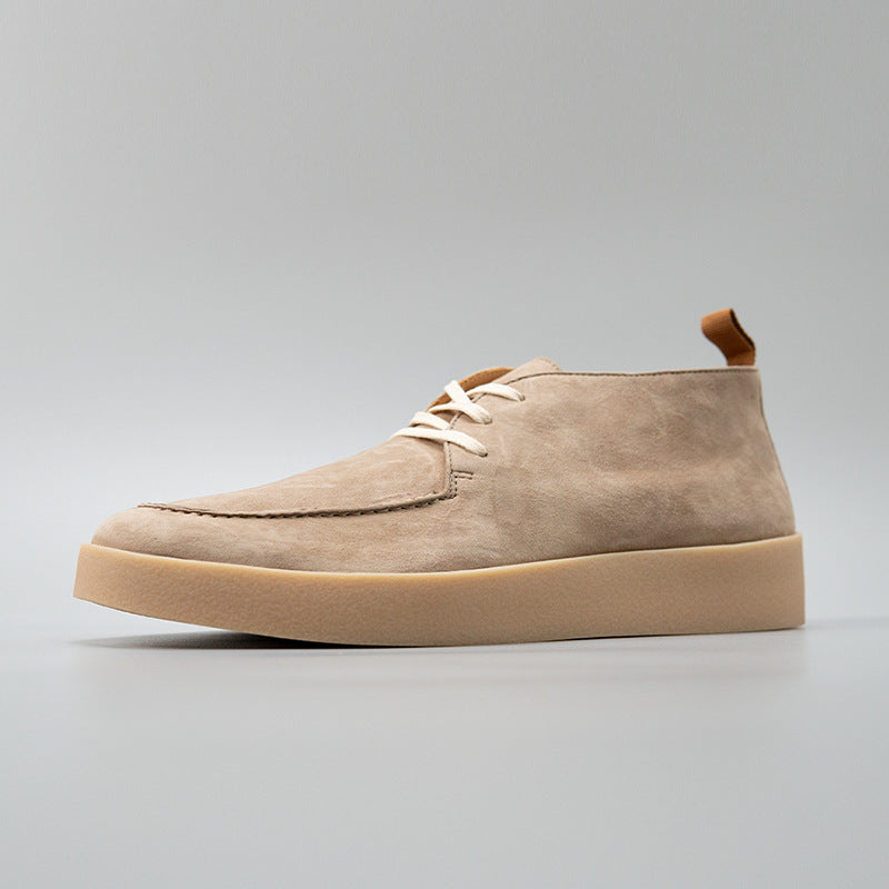 Men's Desert Apricot Fashion Versatile Retro British Style Men's Casual Leather Shoes