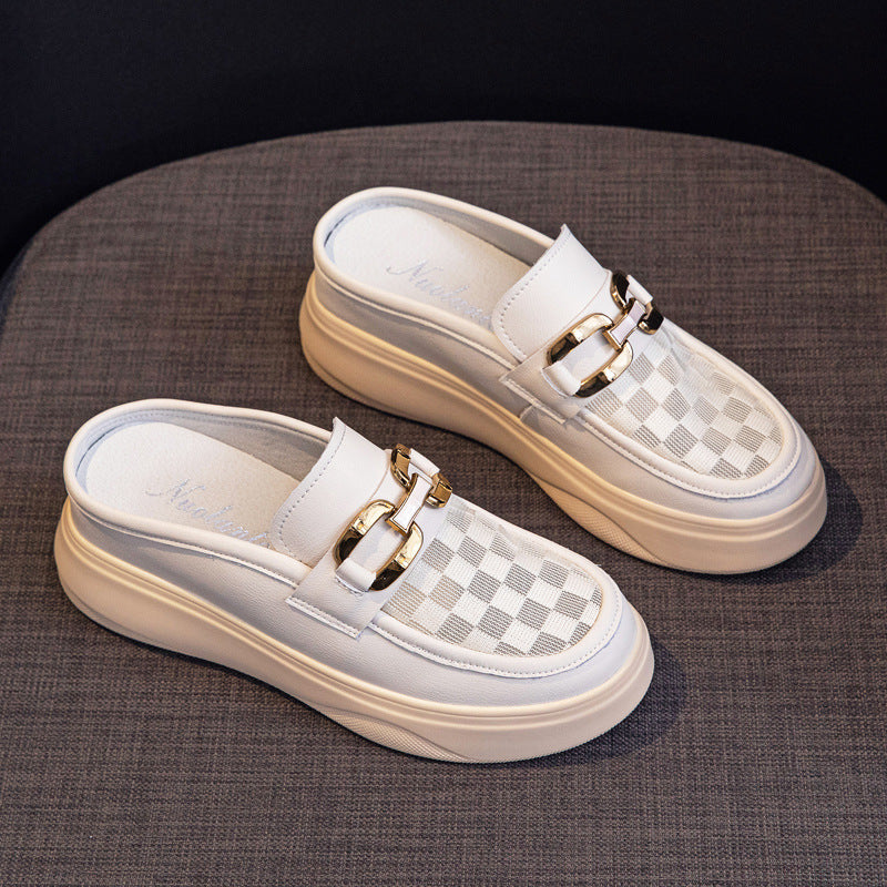 Women's Wear White Thick Bottom Height Increasing Slippers