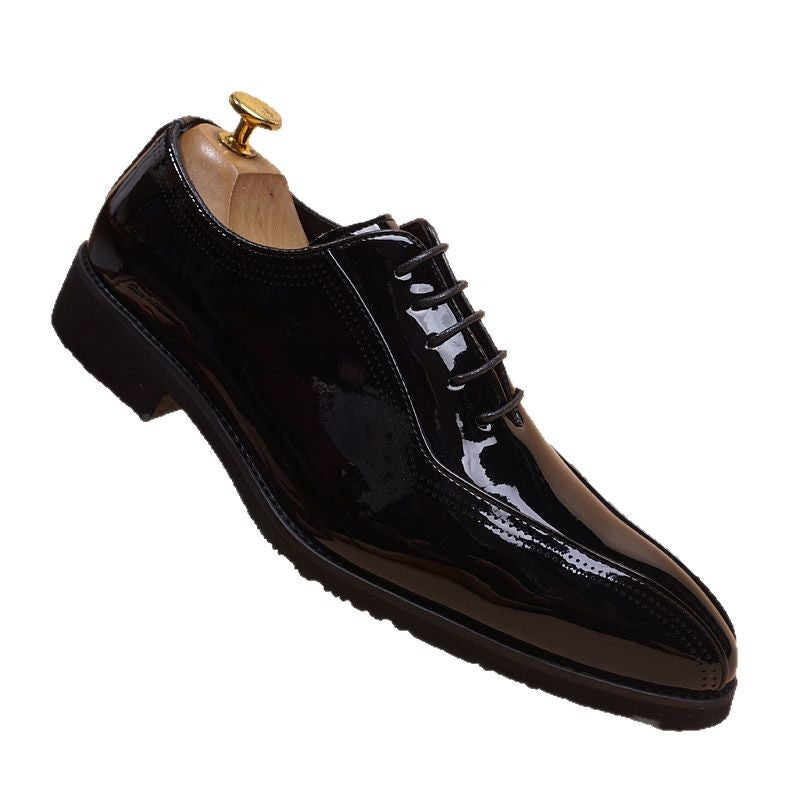 Men's Slip On Height Increasing Insole Retro Men's Business Leather Shoes