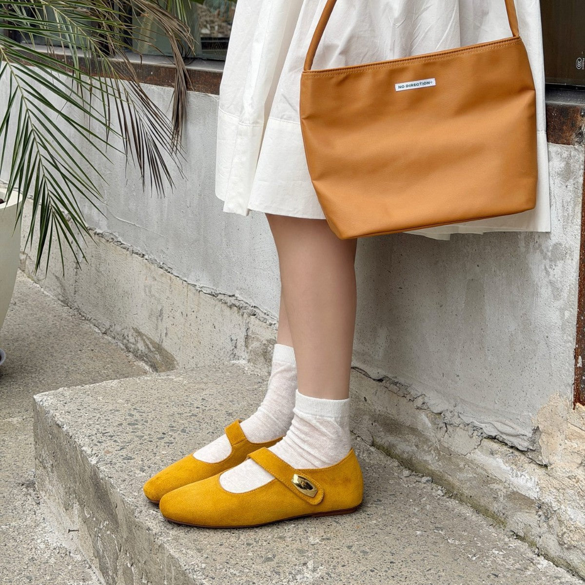 Women's French Retro Square Toe Low-cut Spring Goat Skin Suede Flat Women's Fashion Shoes
