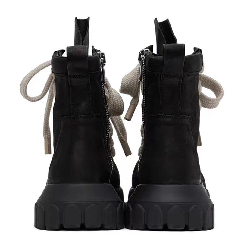 Men's Round Head Platform Heighten Martin Casual Shoes