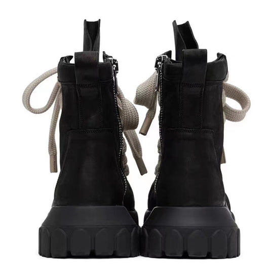 Men's Round Head Platform Heighten Martin Casual Shoes