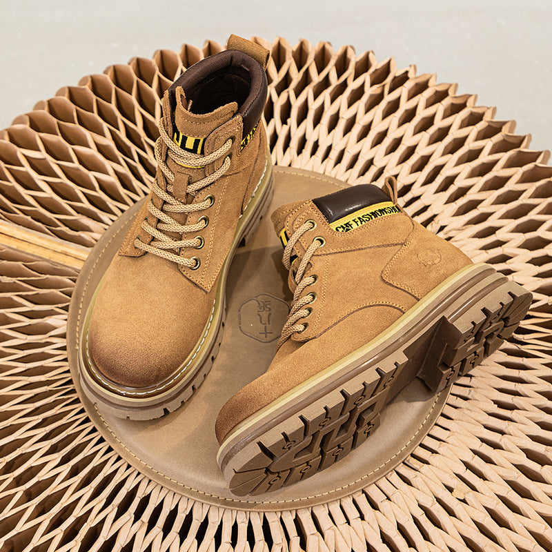 Women's Frosted Suede Martin Height Increasing Insole Boots