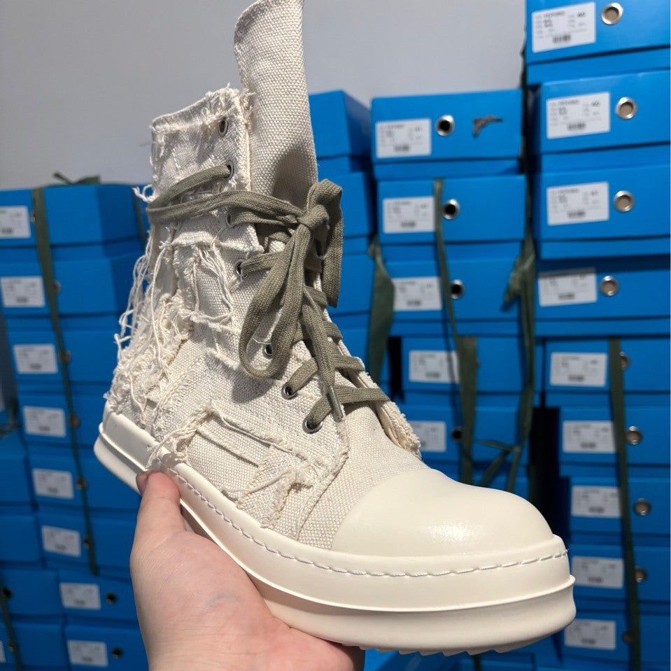 Men's Summer Platform Erosion Tassel Comfortable Board Men's Canvas Shoes