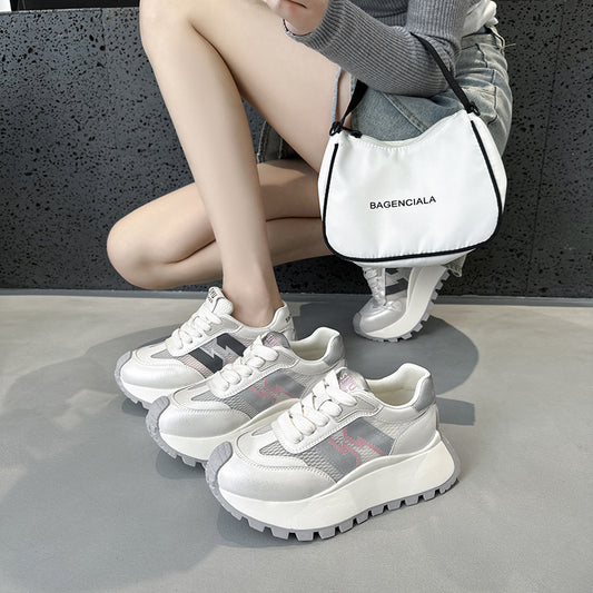 Women's Platform Mesh Breathable Increased Dad Sports Casual Shoes