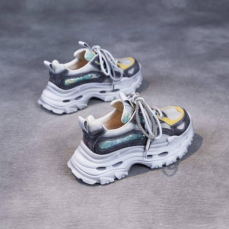 Women's Beautiful Original Color Thick-soled Dad Versatile Matching Sneakers