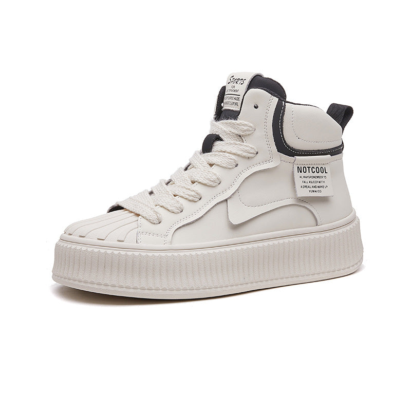 Women's High Top White Korean Style Thick Sneakers