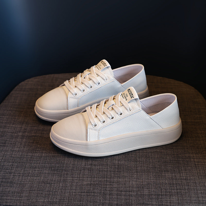 Women's Genuine Two-way White Spring Show Feet Casual Shoes