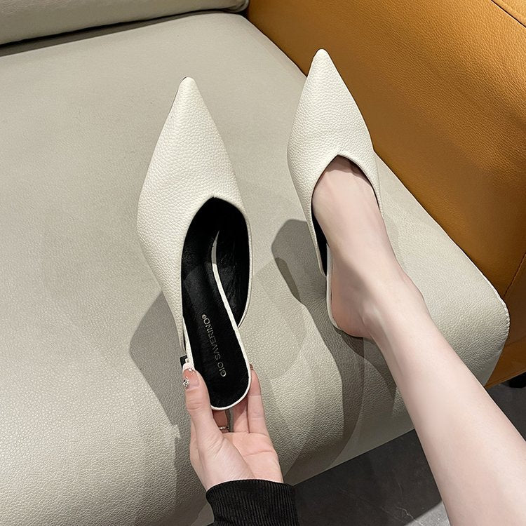 Women's Spring Korean Style Pointed Toe Cap Heels