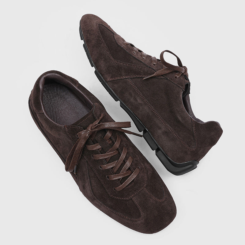 Women's & Men's Winter Training Sports Versatile Brown Men's Casual Leather Shoes