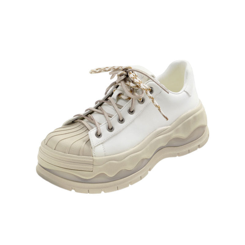 Women's Tan Shell Toe Platform Spring Double Women's Sports Shoes