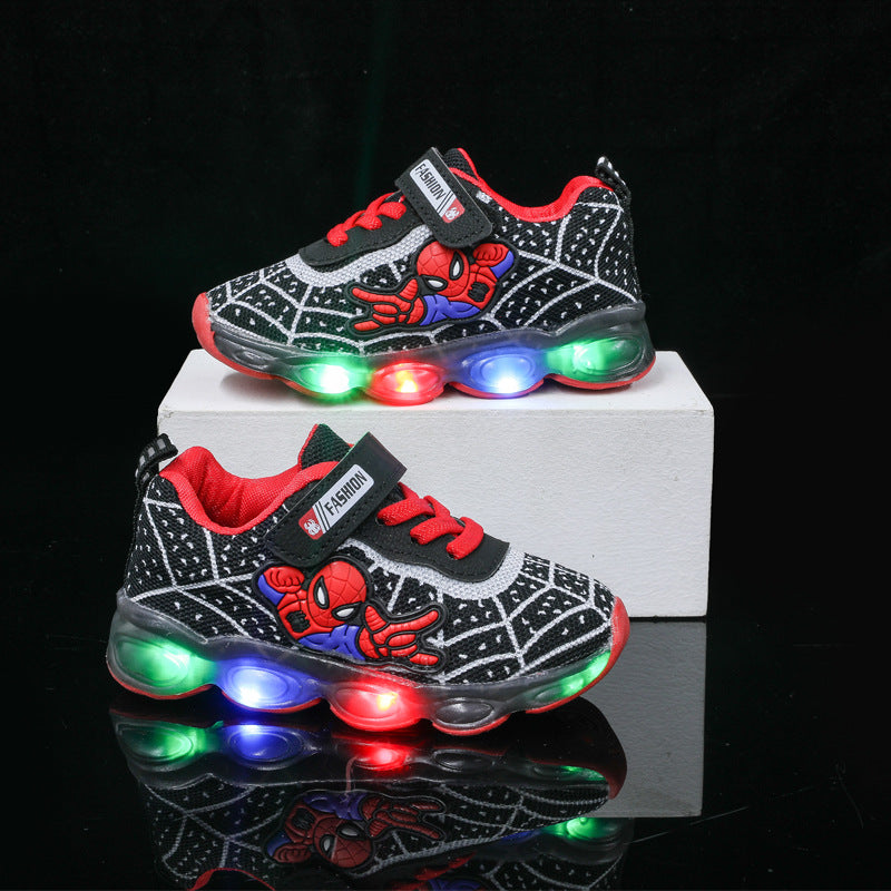 Children's Cartoon Sports Mesh Breathable Luminescent Lamp Kid's Sneakers