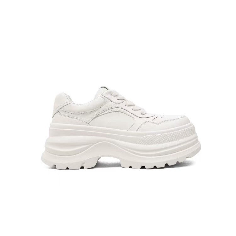 Women's Layer Cowhide Autumn Genuine Platform White Sports Casual Shoes
