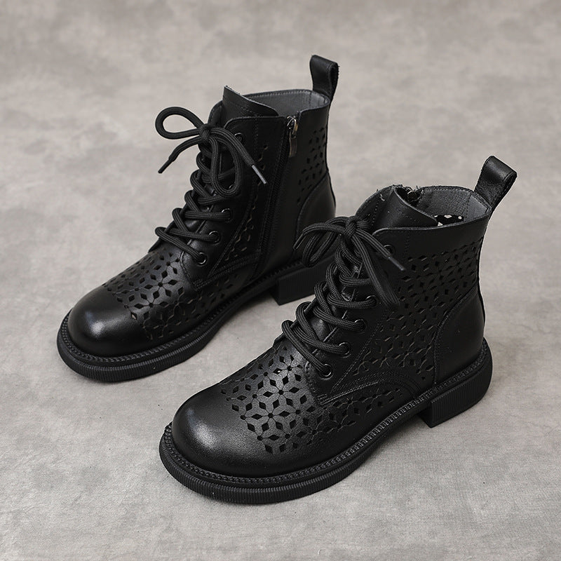 Women's Hollow Out Flat Low Short Soft Boots