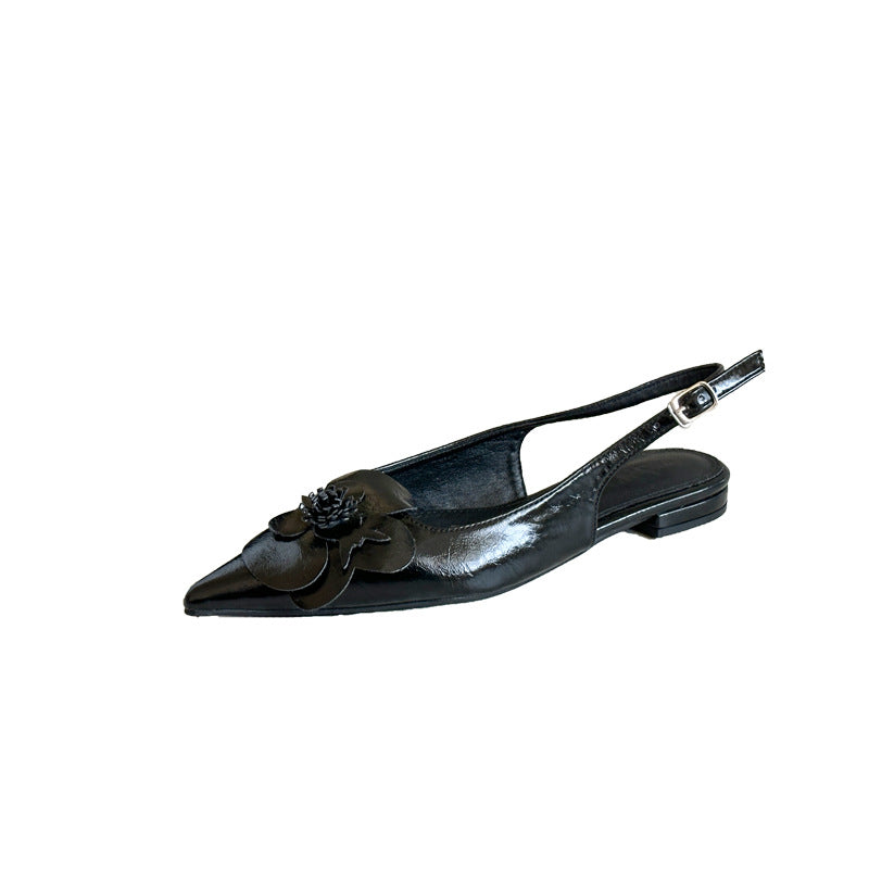 Women's Spring Pointed Temperament Slimming French Fashion Flat Sandals