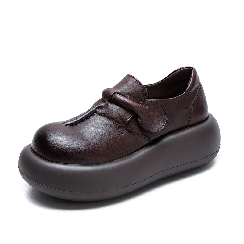 Women's Retro Simple First Layer Cowhide Comfort Commuter Women's Casual Shoes