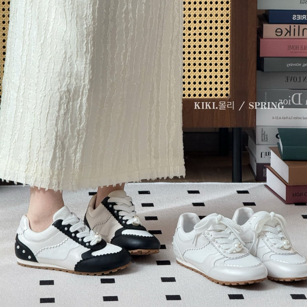 Women's Korean Style Minority German Training Early Spring Pearl Women's Casual Shoes