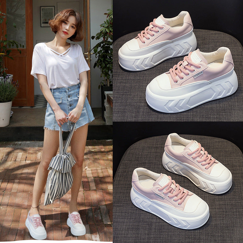 Women's Height Increasing Insole Bread Spring Platform Small Women's Casual Shoes