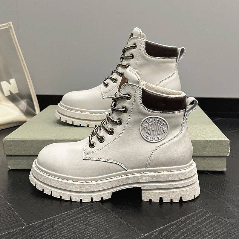 Women's Genuine Elevator Martin Summer Worker Outdoor Platform Women's Leather Boots