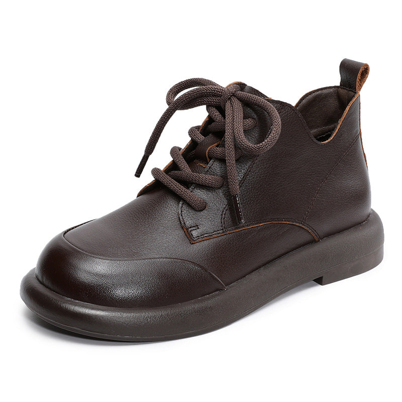 Women's Genuine England Style Martin V Cut Lace Up Booties Ankle Women's Leather Boots