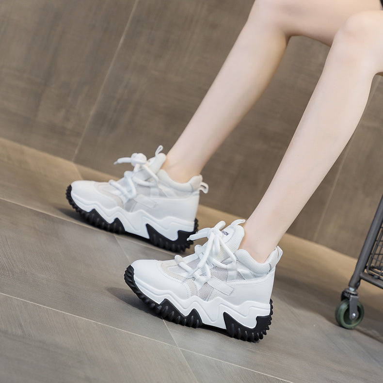 Women's Thick Bottom Breathable White Slim Leg Women's Casual Shoes